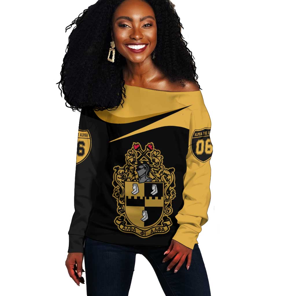 Alpha Phi Alpha Fraternity Off Shoulder Sweater Curve Design For Fraternity Pride
