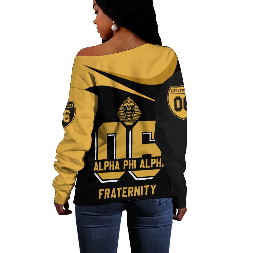 Alpha Phi Alpha Fraternity Off Shoulder Sweater Curve Design For Fraternity Pride
