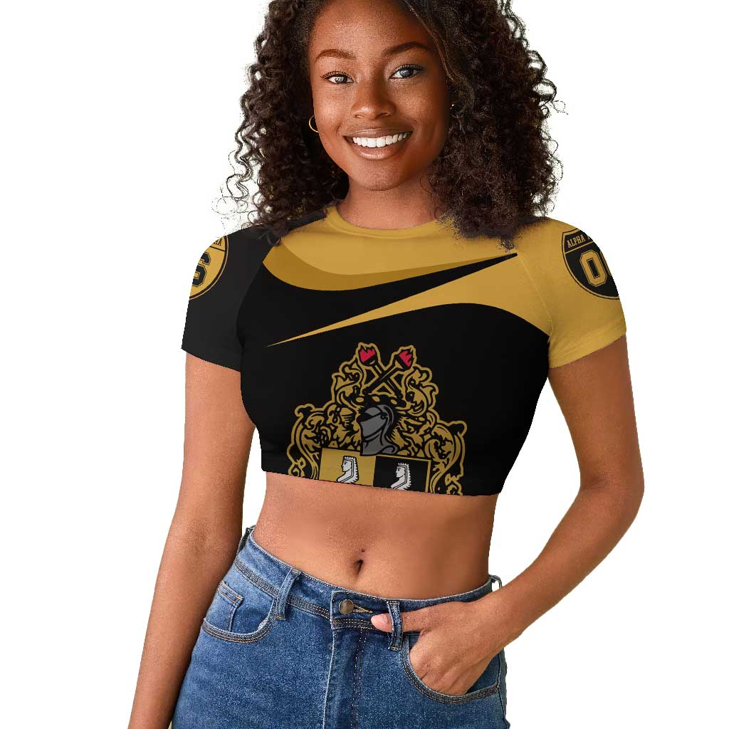 Alpha Phi Alpha Fraternity Raglan Cropped T shirt Curve Design For Fraternity Pride