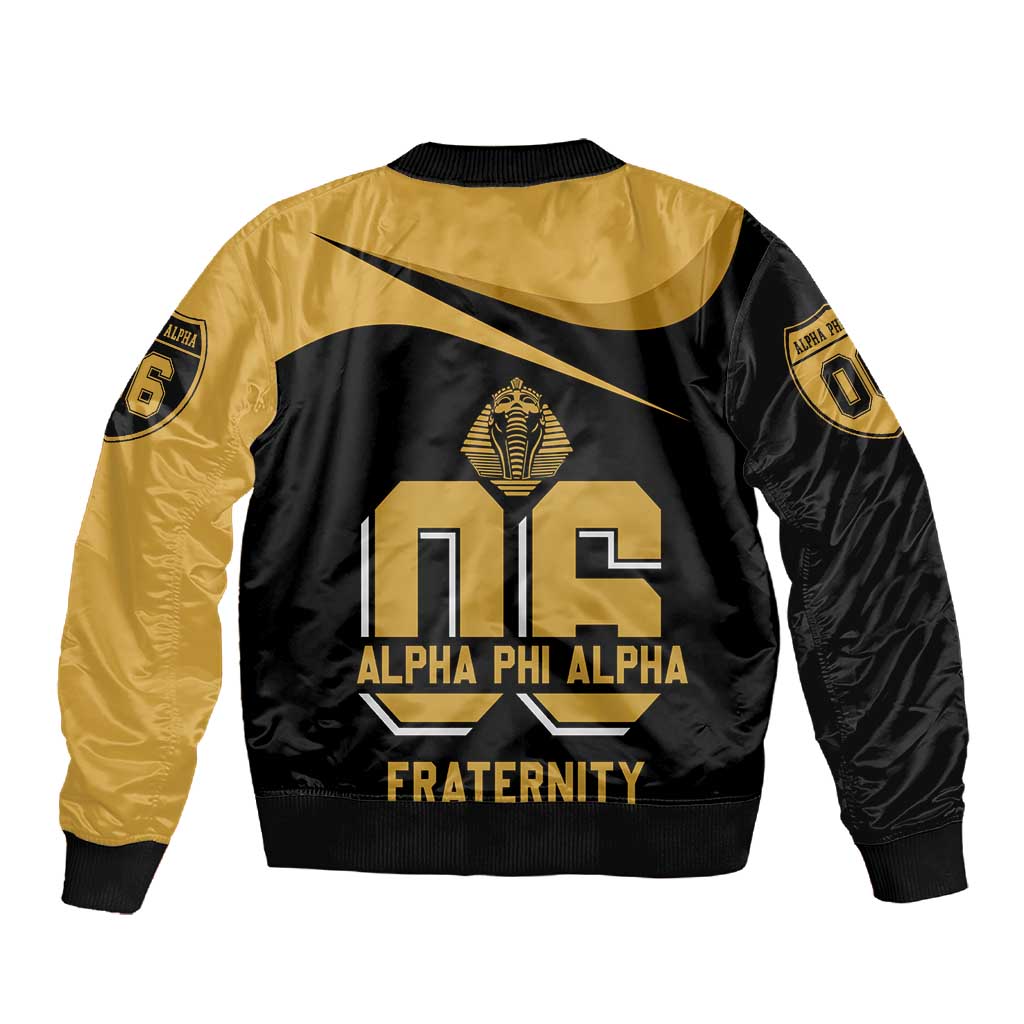 Alpha Phi Alpha Fraternity Sleeve Zip Bomber Jacket Curve Design For Fraternity Pride