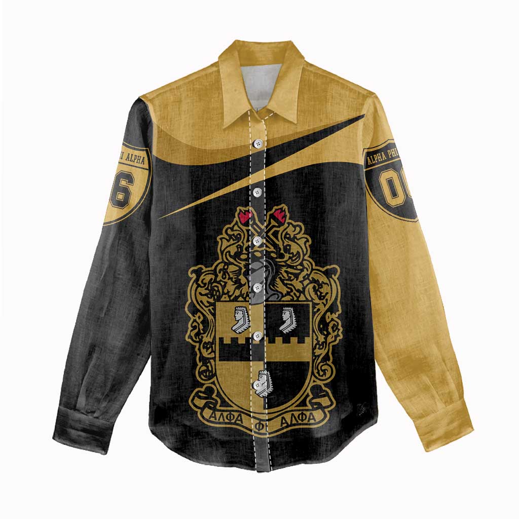 Alpha Phi Alpha Fraternity Women Casual Shirt Curve Design For Fraternity Pride