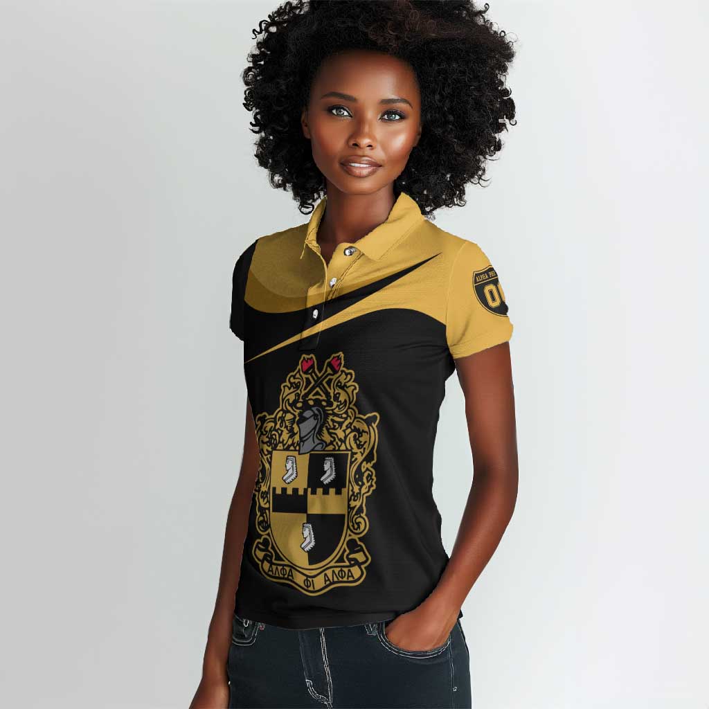 Alpha Phi Alpha Fraternity Women Polo Shirt Curve Design For Fraternity Pride