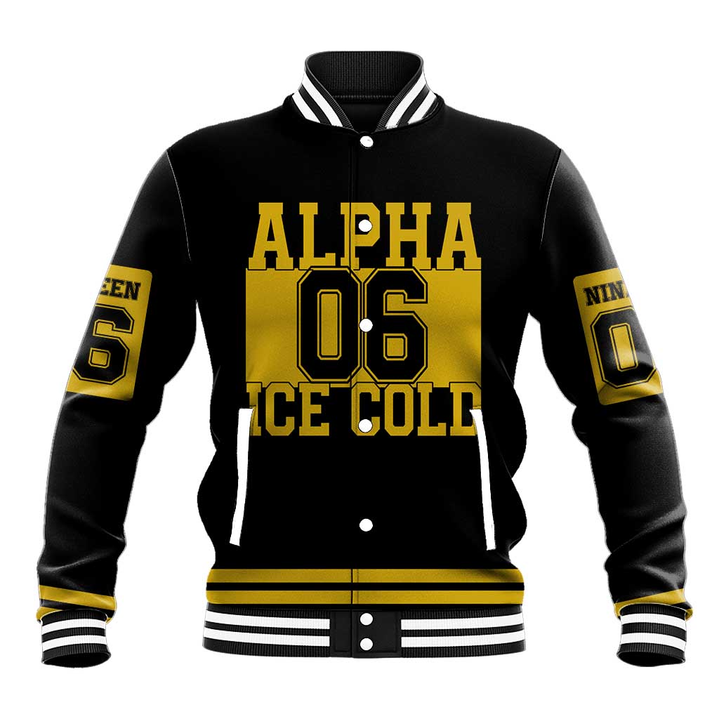 Ice Cold 06 Alpha Phi Alpha With Diamond Accents Baseball Jacket