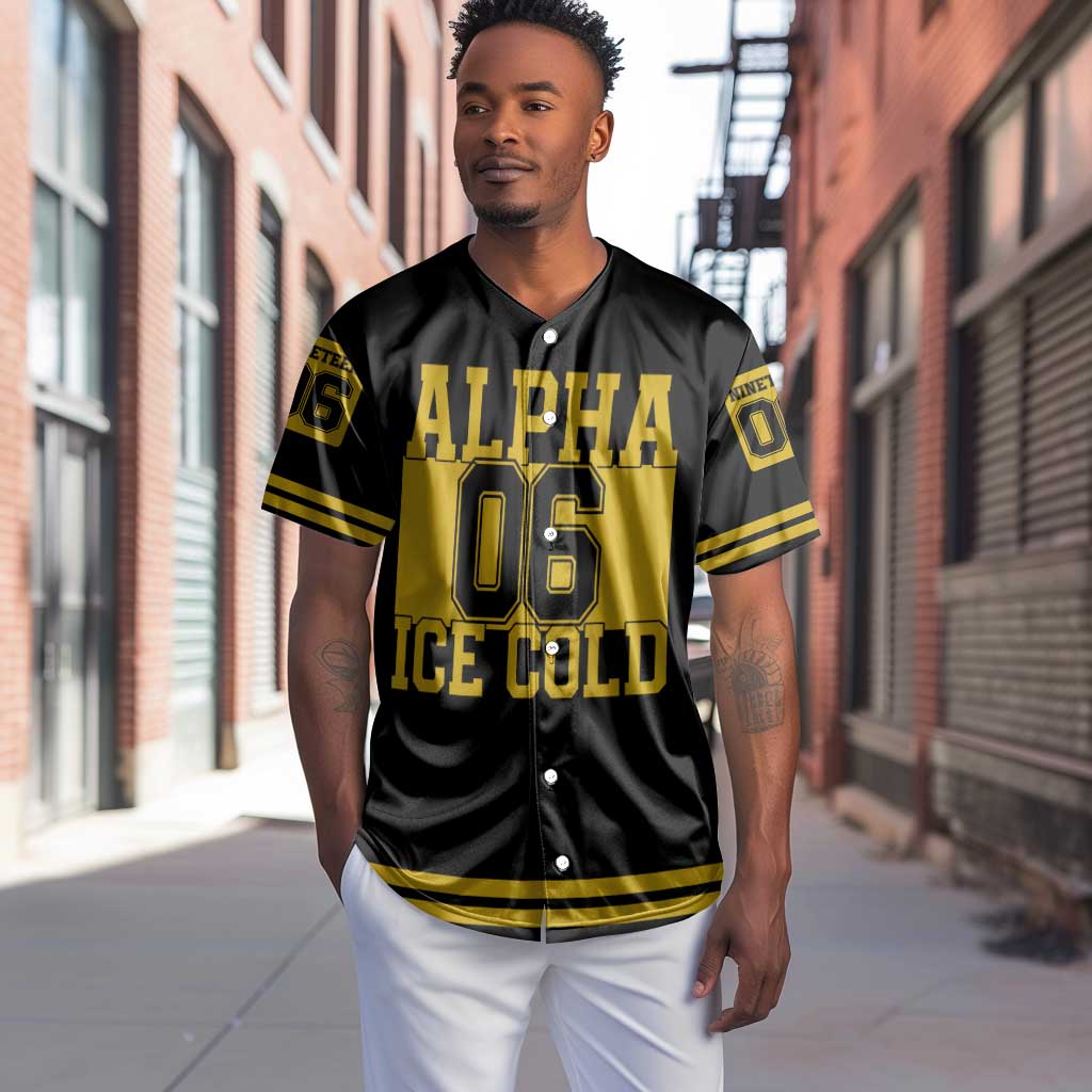 Ice Cold 06 Alpha Phi Alpha With Diamond Accents Baseball Jersey