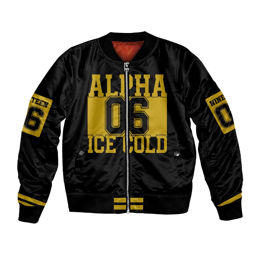 Ice Cold 06 Alpha Phi Alpha With Diamond Accents Bomber Jacket