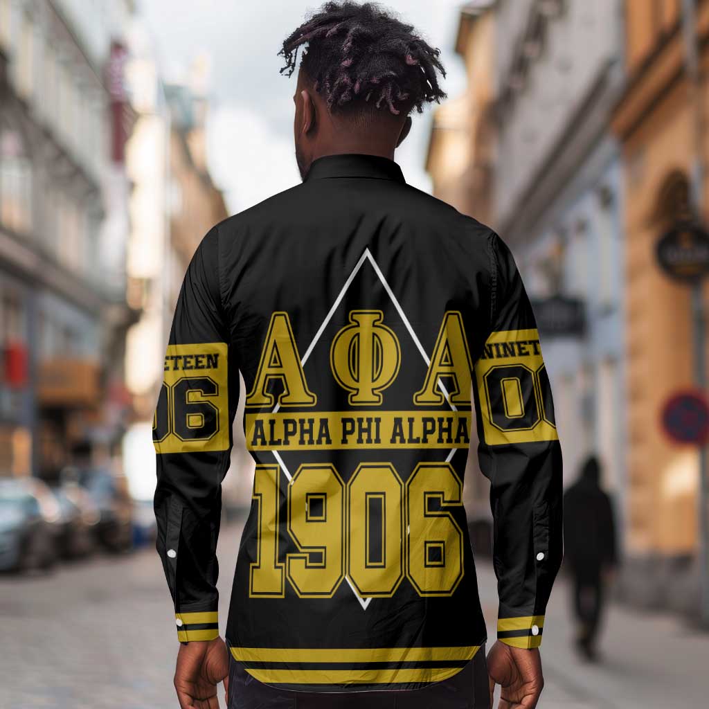 Ice Cold 06 Alpha Phi Alpha With Diamond Accents Long Sleeve Button Shirt