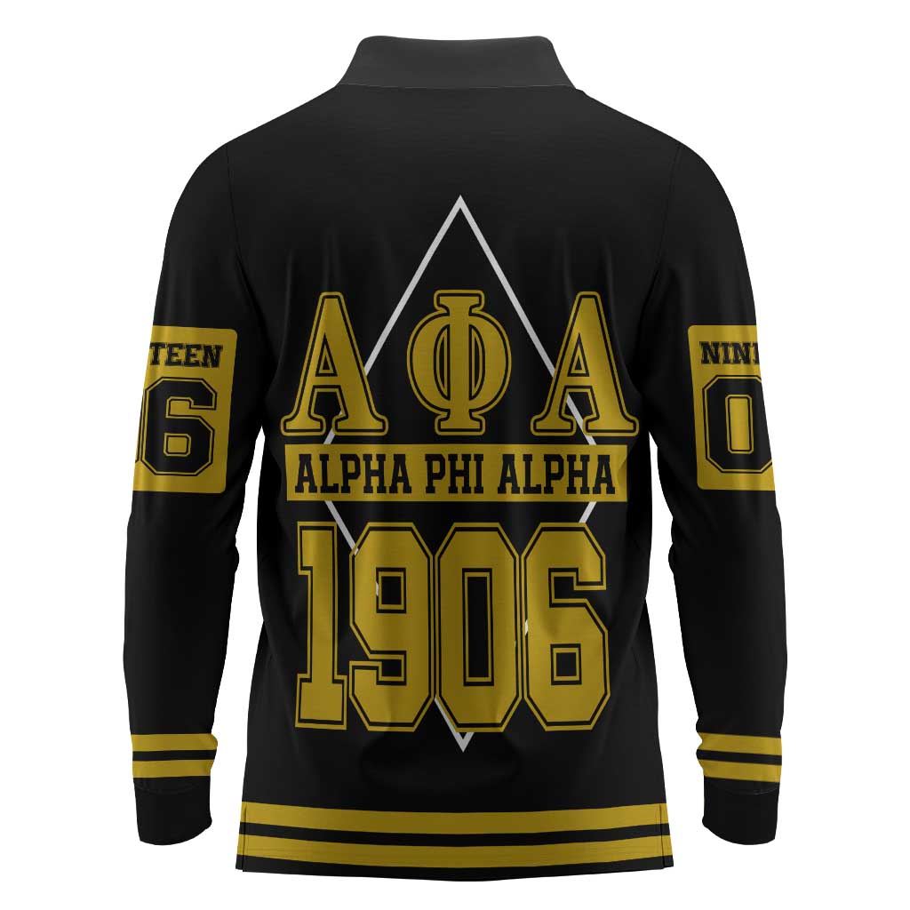Ice Cold 06 Alpha Phi Alpha With Diamond Accents Long Sleeve Polo Shirt