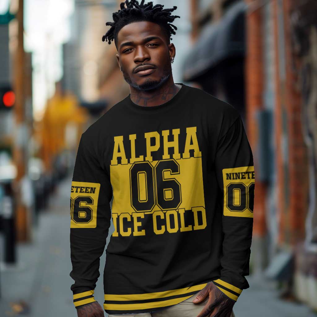 Ice Cold 06 Alpha Phi Alpha With Diamond Accents Long Sleeve Shirt
