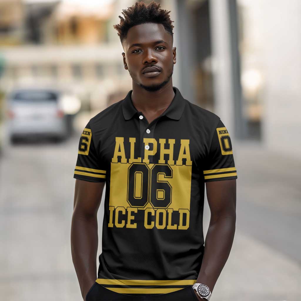 Ice Cold 06 Alpha Phi Alpha With Diamond Accents Polo Shirt