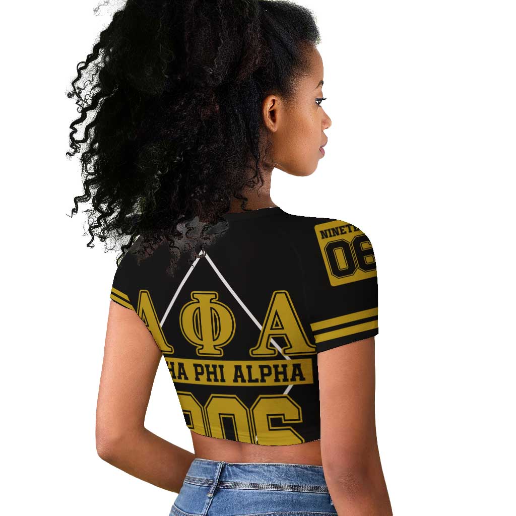 Ice Cold 06 Alpha Phi Alpha With Diamond Accents Raglan Cropped T shirt