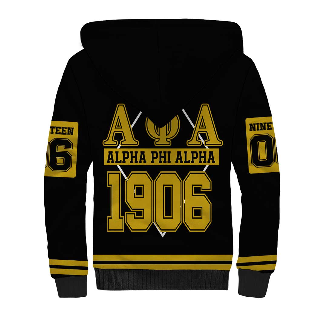 Ice Cold 06 Alpha Phi Alpha With Diamond Accents Sherpa Hoodie