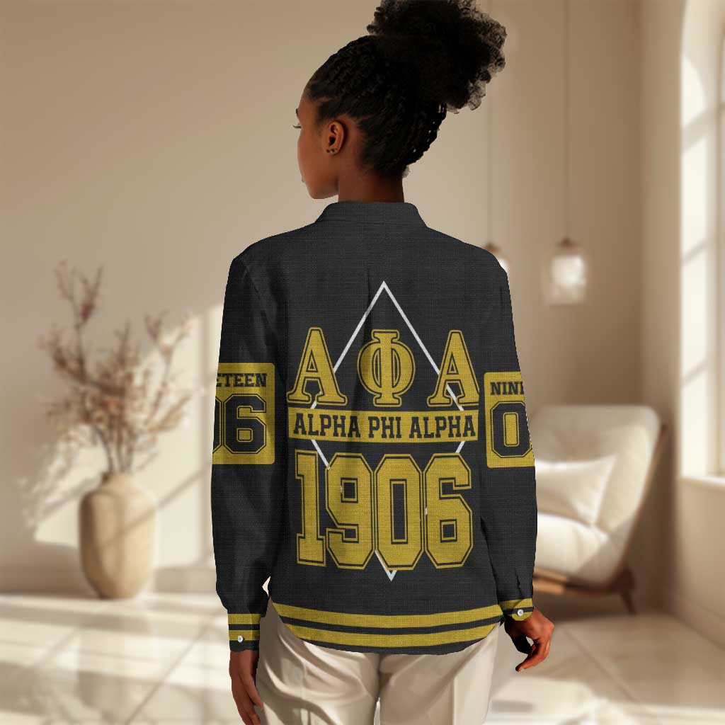 Ice Cold 06 Alpha Phi Alpha With Diamond Accents Women Casual Shirt