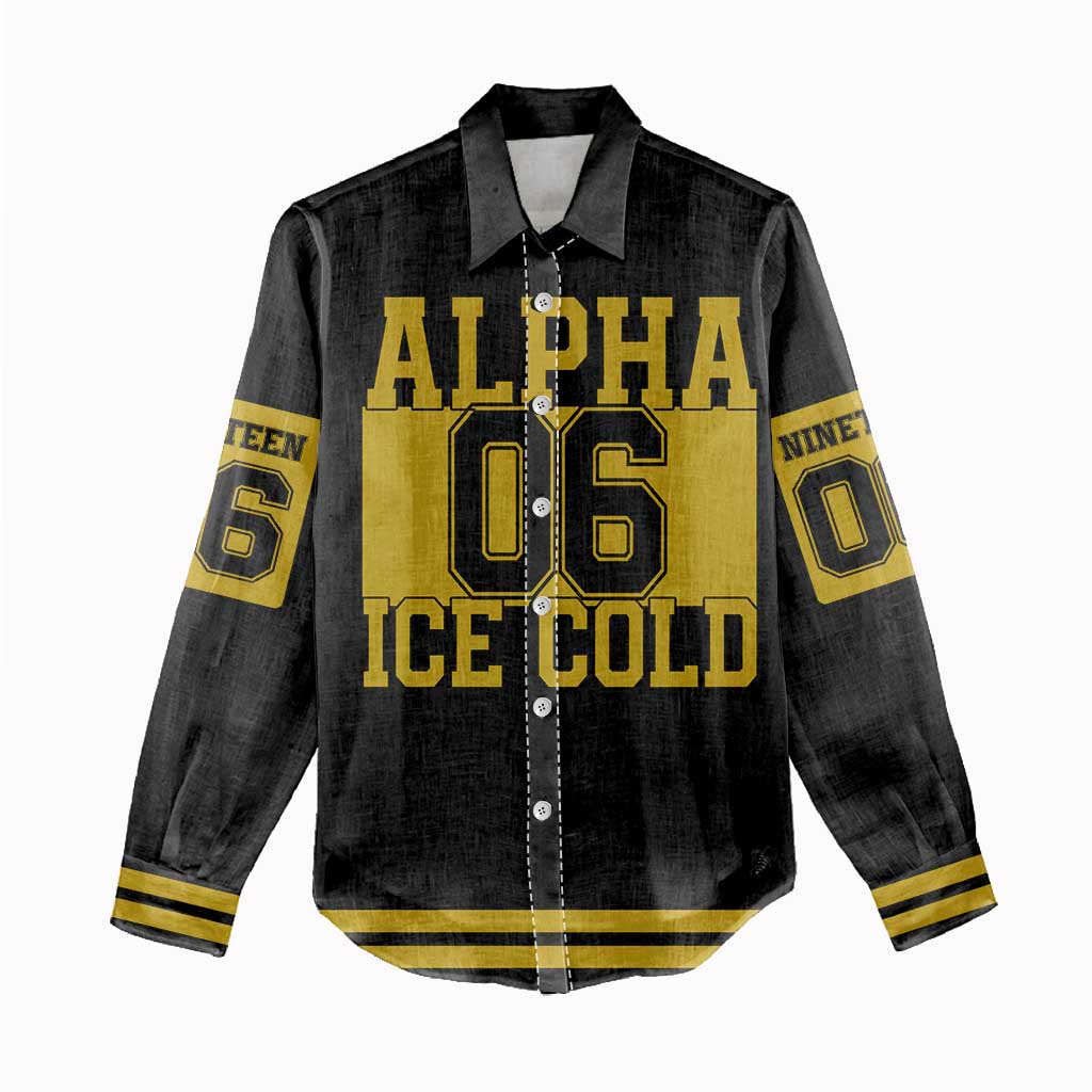Ice Cold 06 Alpha Phi Alpha With Diamond Accents Women Casual Shirt