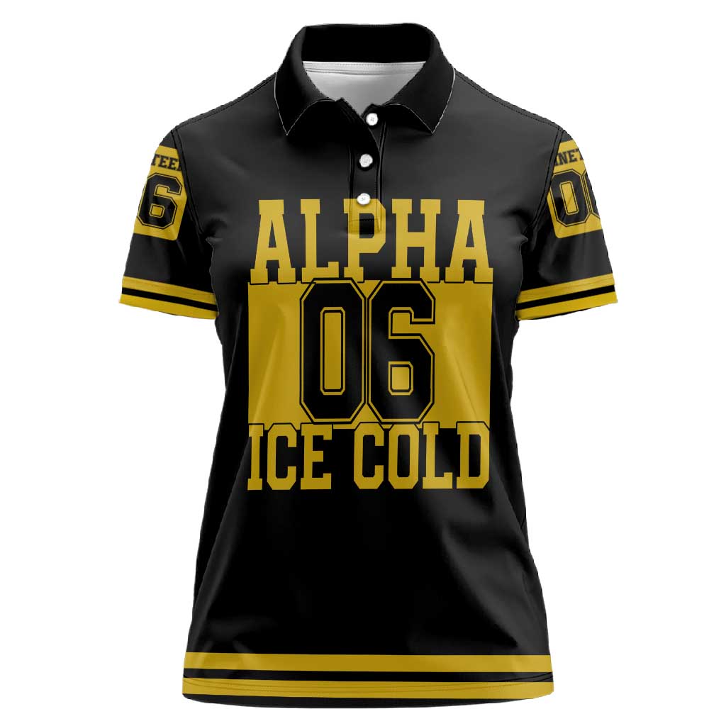 Ice Cold 06 Alpha Phi Alpha With Diamond Accents Women Polo Shirt