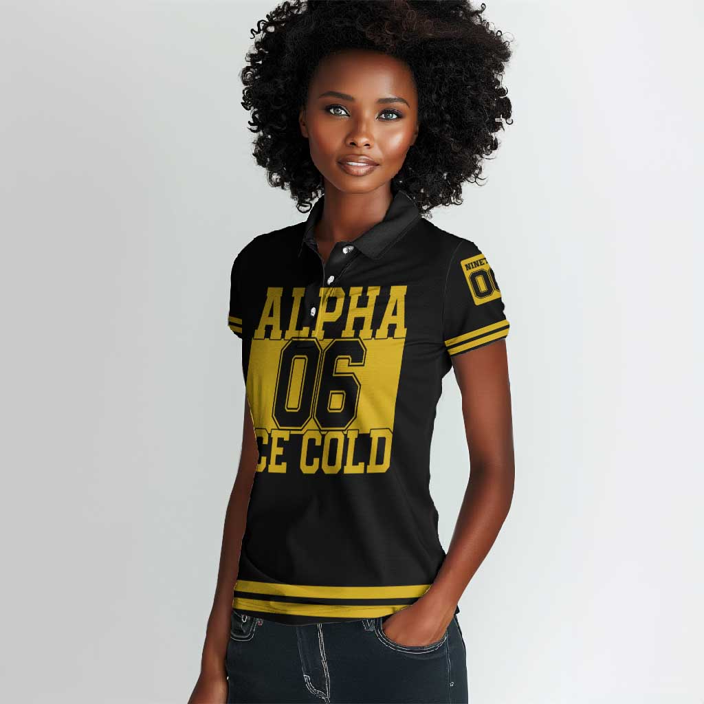 Ice Cold 06 Alpha Phi Alpha With Diamond Accents Women Polo Shirt