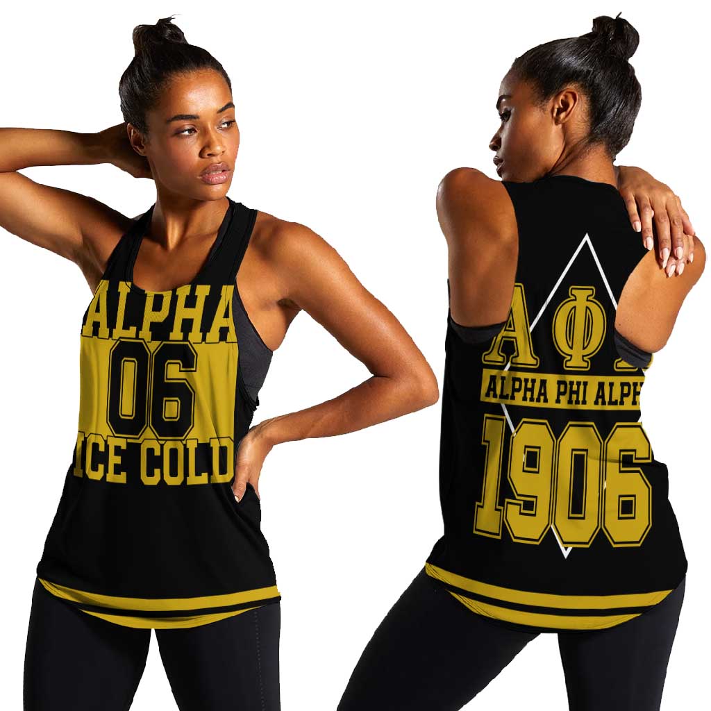 Ice Cold 06 Alpha Phi Alpha With Diamond Accents Women Racerback Tank