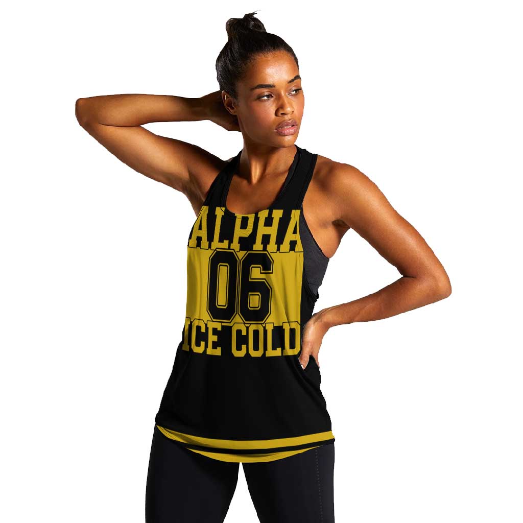 Ice Cold 06 Alpha Phi Alpha With Diamond Accents Women Racerback Tank