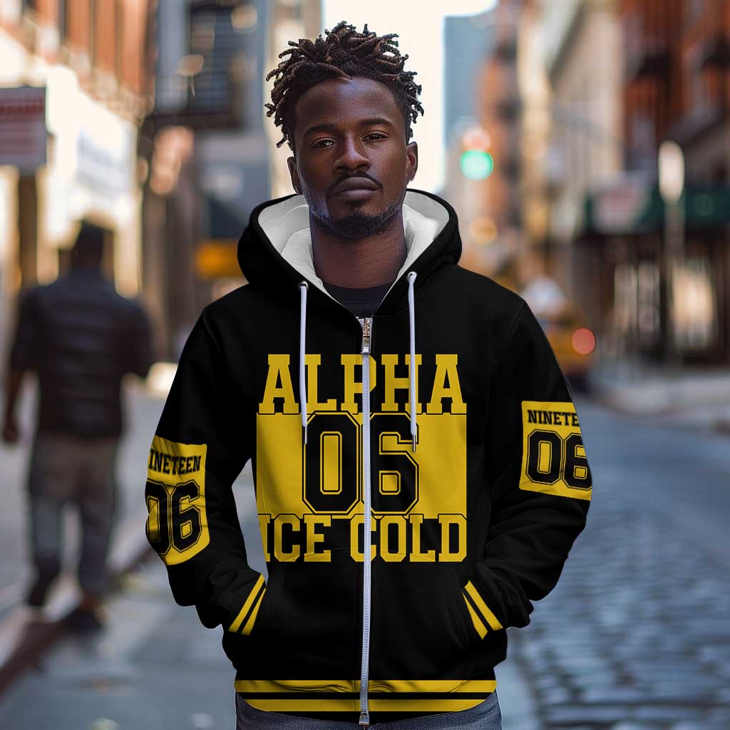 Ice Cold 06 Alpha Phi Alpha With Diamond Accents Zip Hoodie