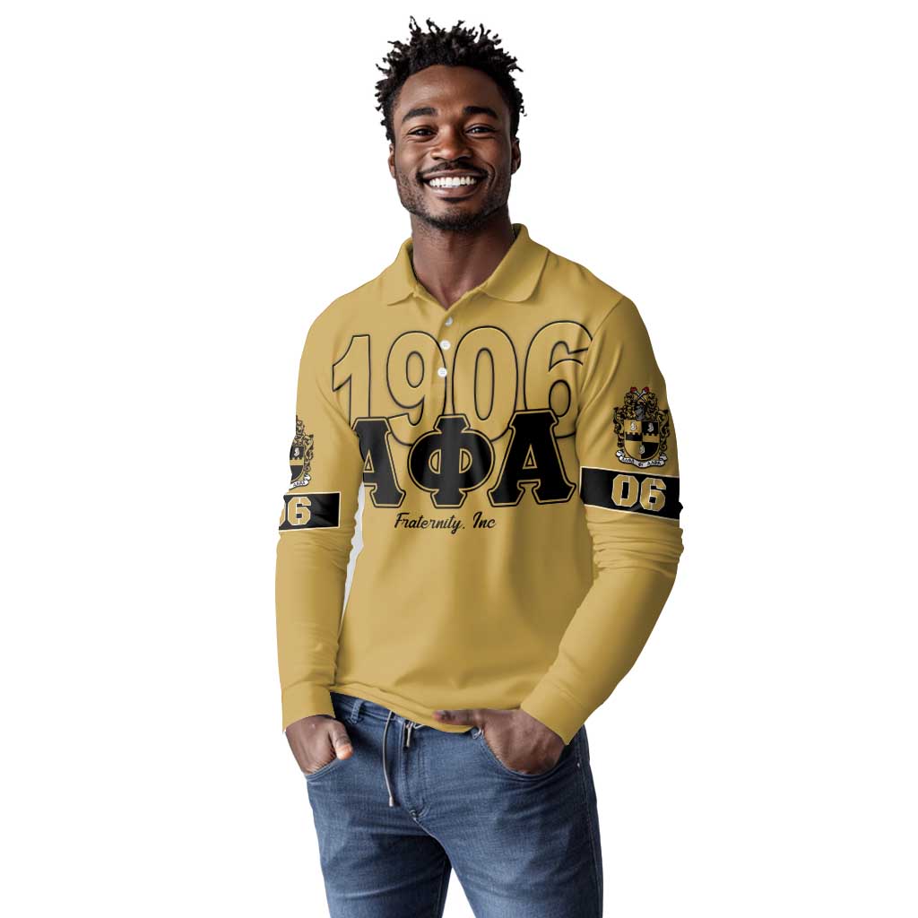 Alpha Phi Alpha 1906 Long Sleeve Polo Shirt Fraternity Gear For Alpha
