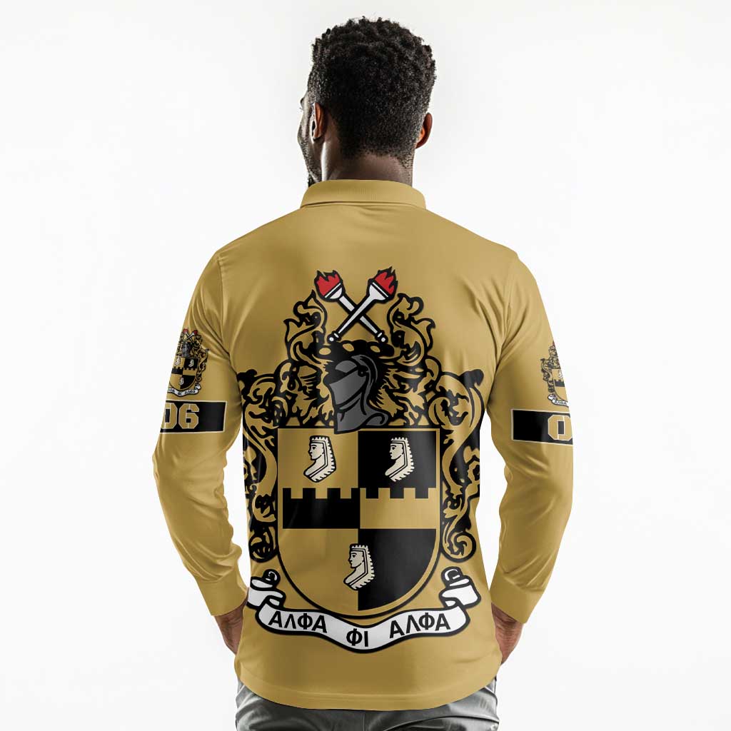 Alpha Phi Alpha 1906 Long Sleeve Polo Shirt Fraternity Gear For Alpha