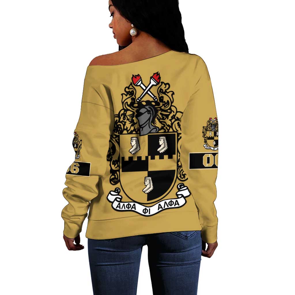 Alpha Phi Alpha 1906 Off Shoulder Sweater Fraternity Gear For Alpha