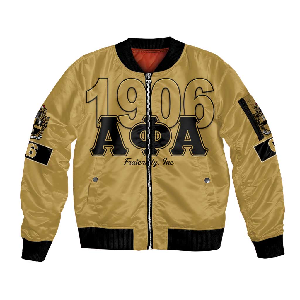 Alpha Phi Alpha 1906 Sleeve Zip Bomber Jacket Fraternity Gear For Alpha