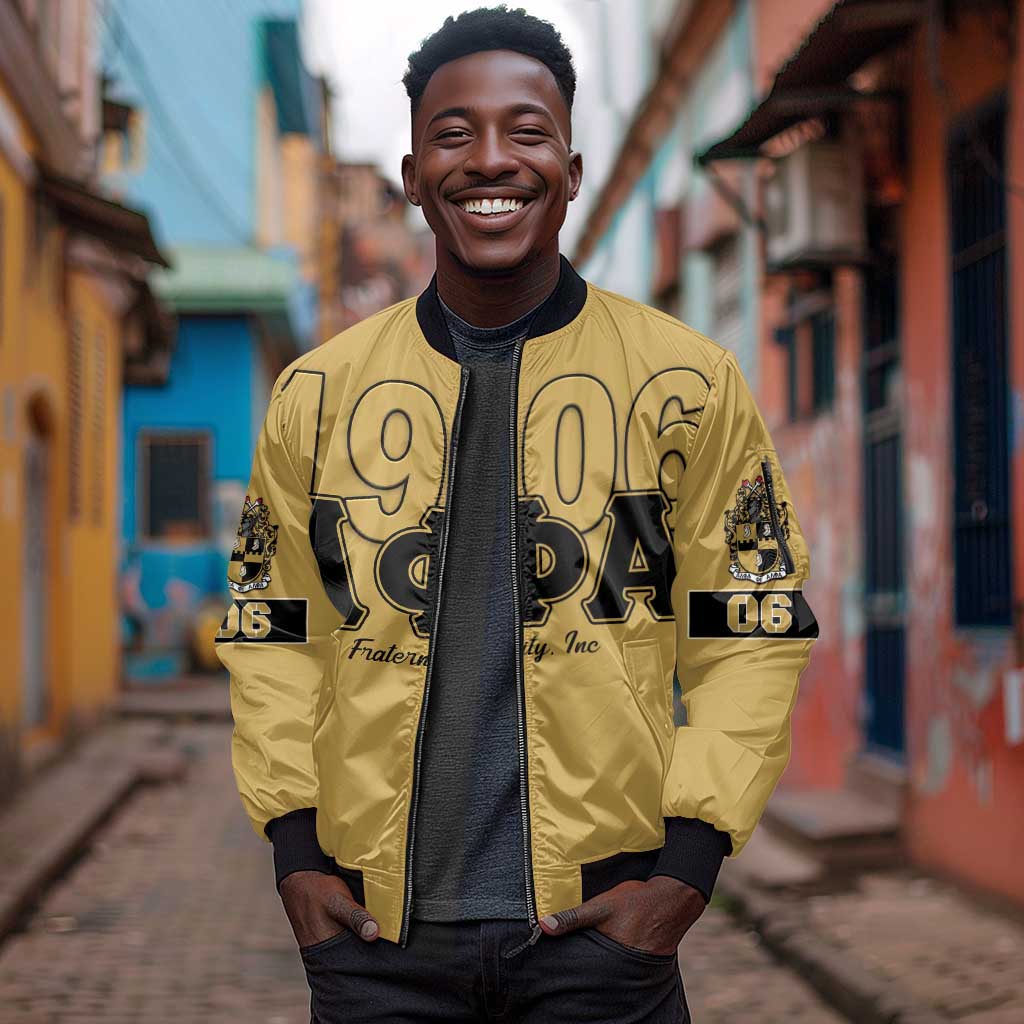 Alpha Phi Alpha 1906 Sleeve Zip Bomber Jacket Fraternity Gear For Alpha