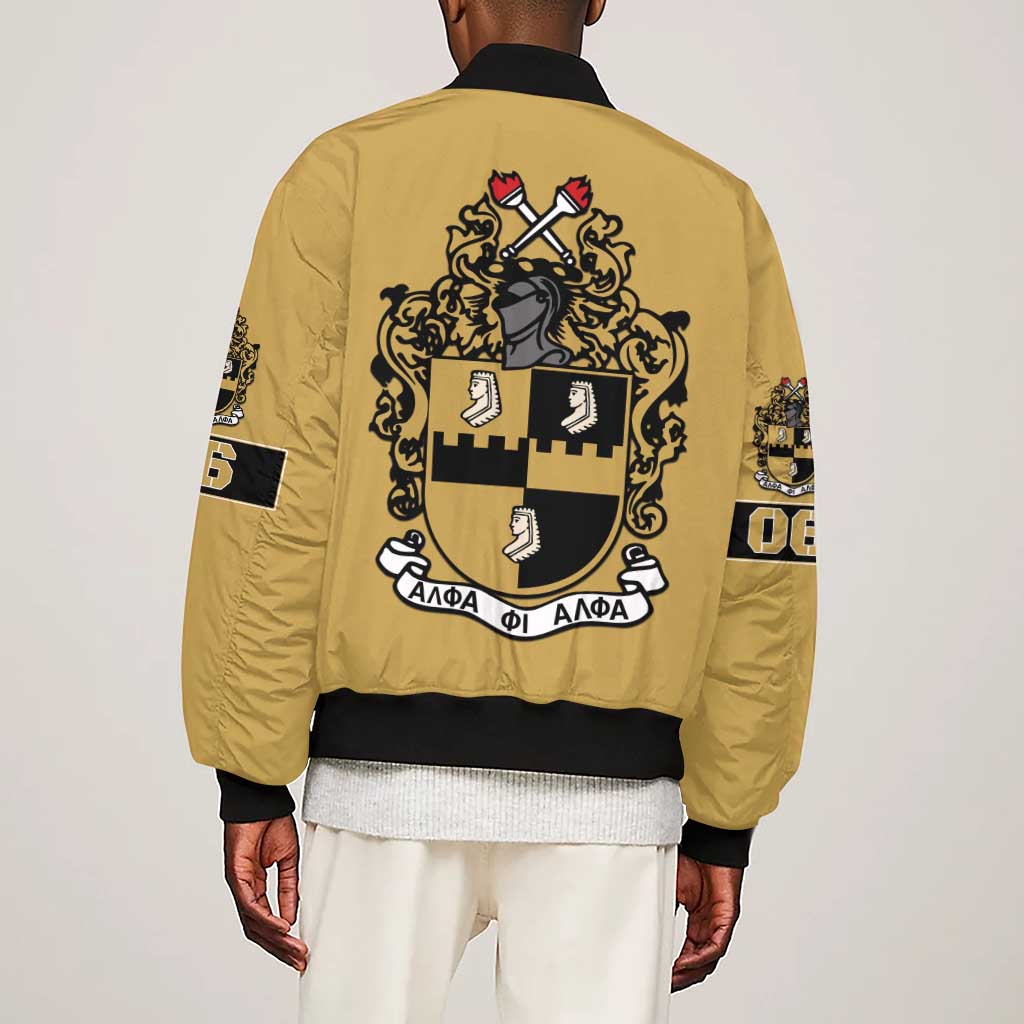 Alpha Phi Alpha 1906 Sleeve Zip Bomber Jacket Fraternity Gear For Alpha