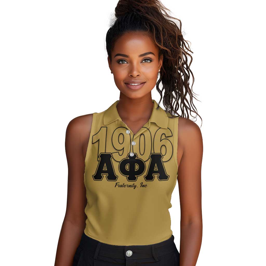 Alpha Phi Alpha 1906 Women Sleeveless Polo Shirt Fraternity Gear For Alpha