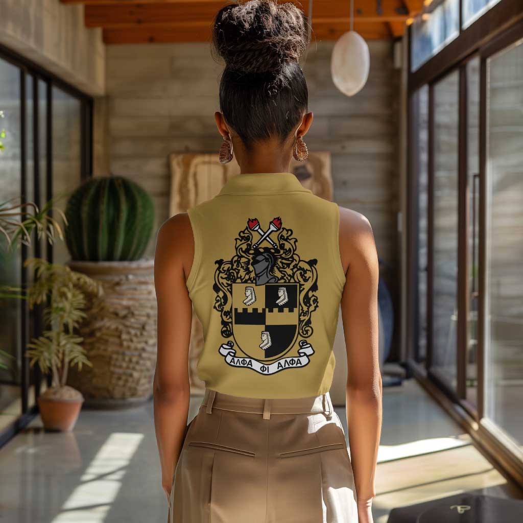 Alpha Phi Alpha 1906 Women Sleeveless Polo Shirt Fraternity Gear For Alpha