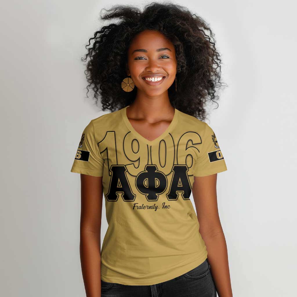 Alpha Phi Alpha 1906 Women V-Neck T-Shirt Fraternity Gear For Alpha