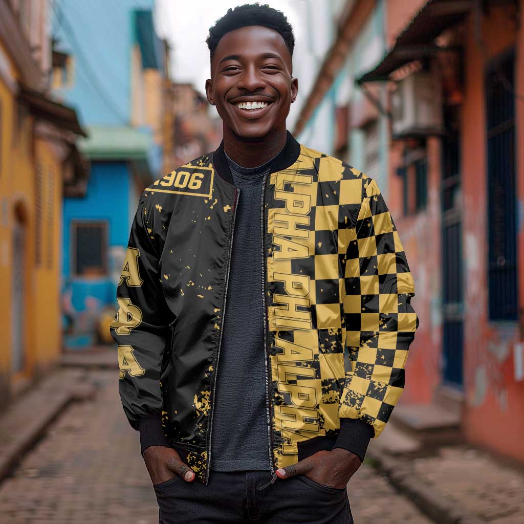 Alpha Phi Alpha Fraternity Caro Style Bomber Jacket Classic College