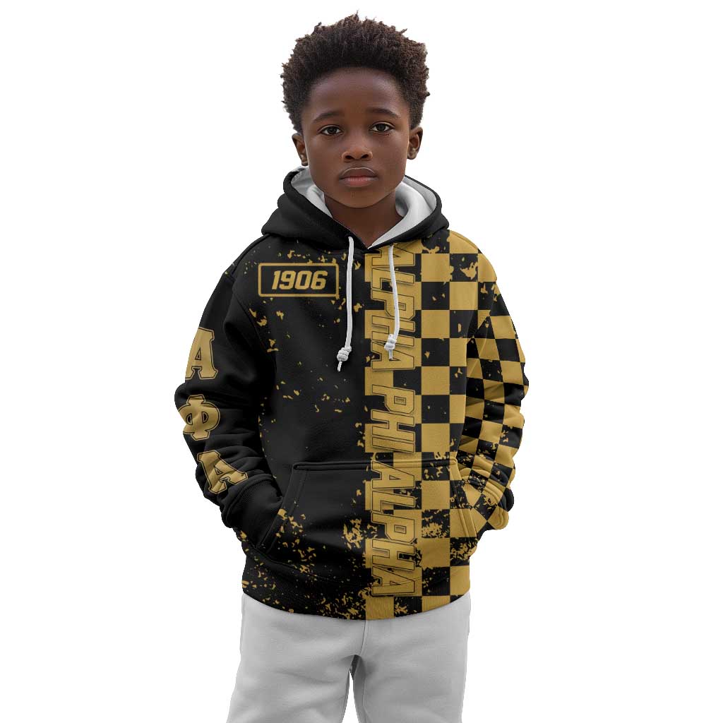 Alpha Phi Alpha Fraternity Caro Style Kid Hoodie Classic College
