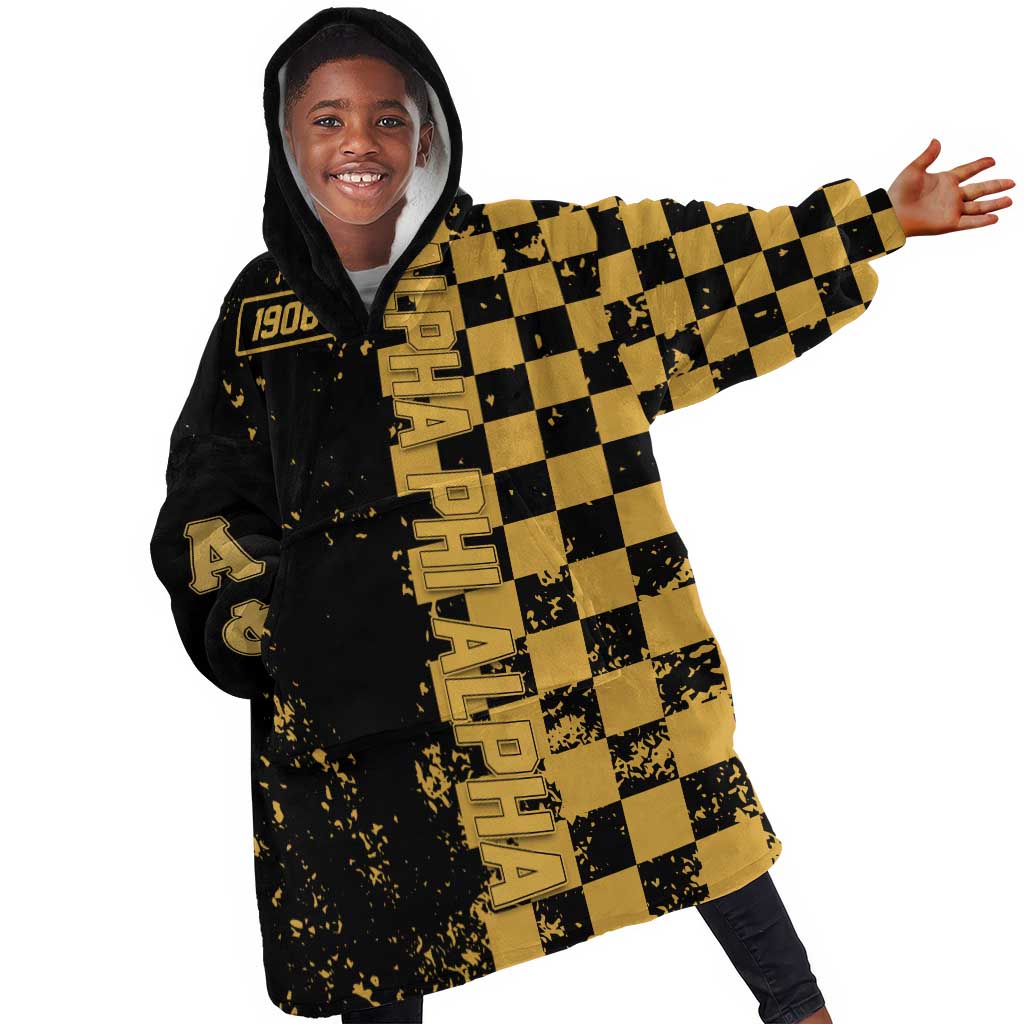 Alpha Phi Alpha Fraternity Caro Style Kid Wearable Blanket Hoodie Classic College