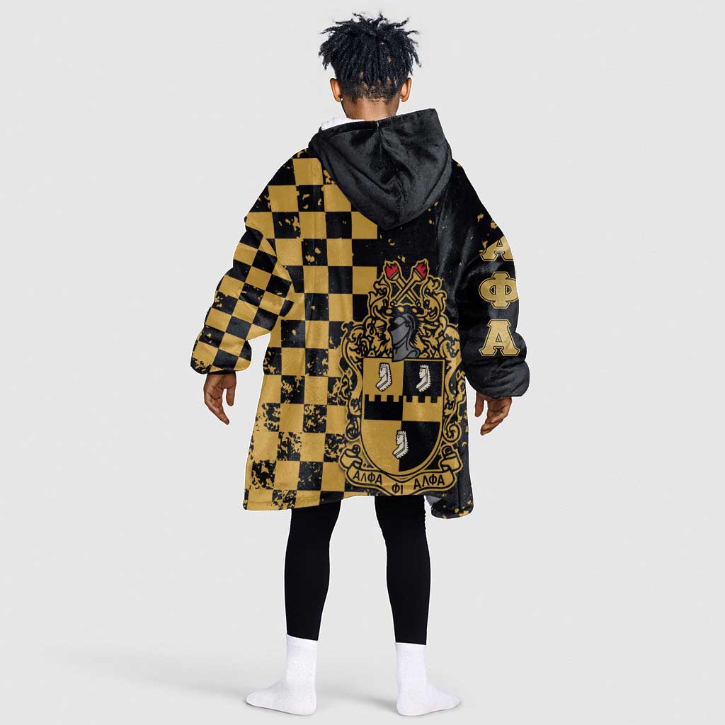 Alpha Phi Alpha Fraternity Caro Style Kid Wearable Blanket Hoodie Classic College
