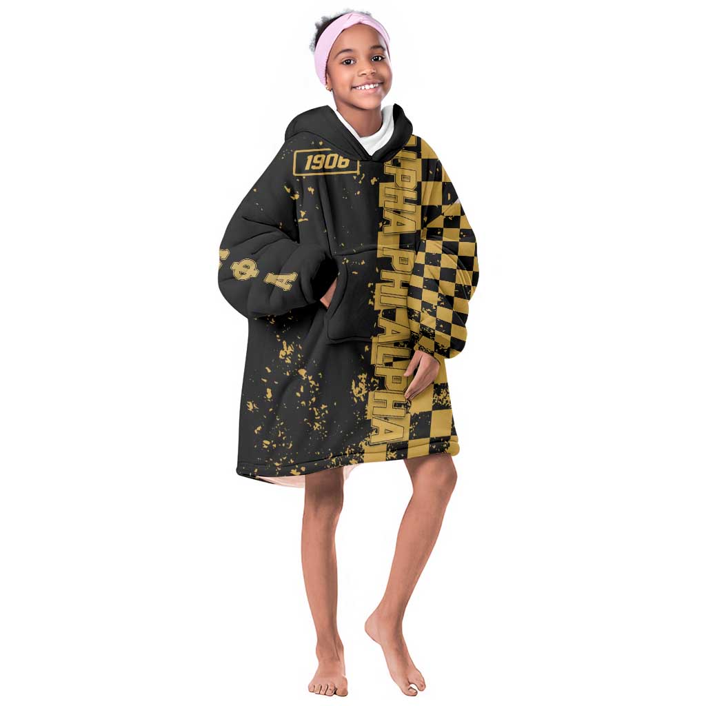 Alpha Phi Alpha Fraternity Caro Style Kid Wearable Blanket Hoodie Classic College