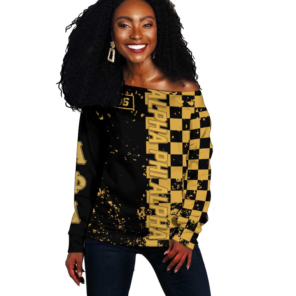 Alpha Phi Alpha Fraternity Caro Style Off Shoulder Sweater Classic College