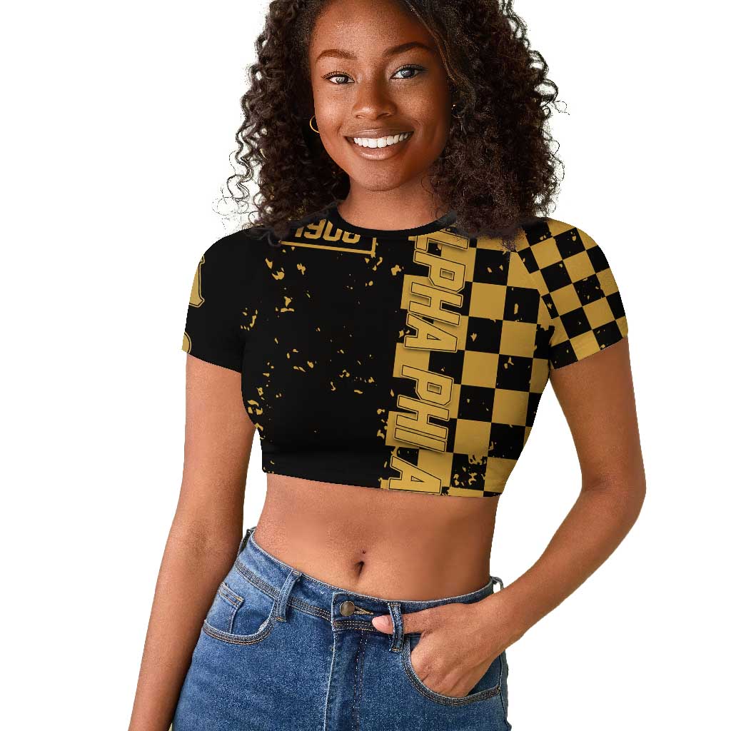 Alpha Phi Alpha Fraternity Caro Style Raglan Cropped T shirt Classic College