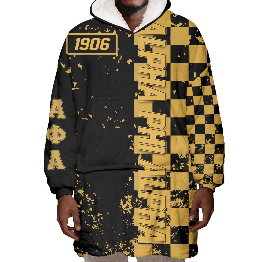 Alpha Phi Alpha Fraternity Caro Style Wearable Blanket Hoodie Classic College