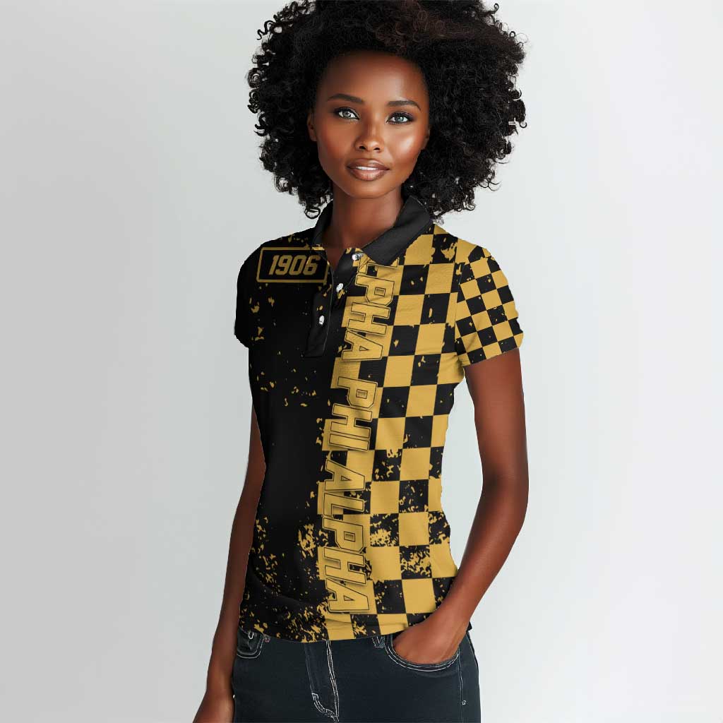 Alpha Phi Alpha Fraternity Caro Style Women Polo Shirt Classic College