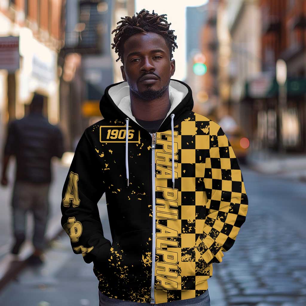 Alpha Phi Alpha Fraternity Caro Style Zip Hoodie Classic College