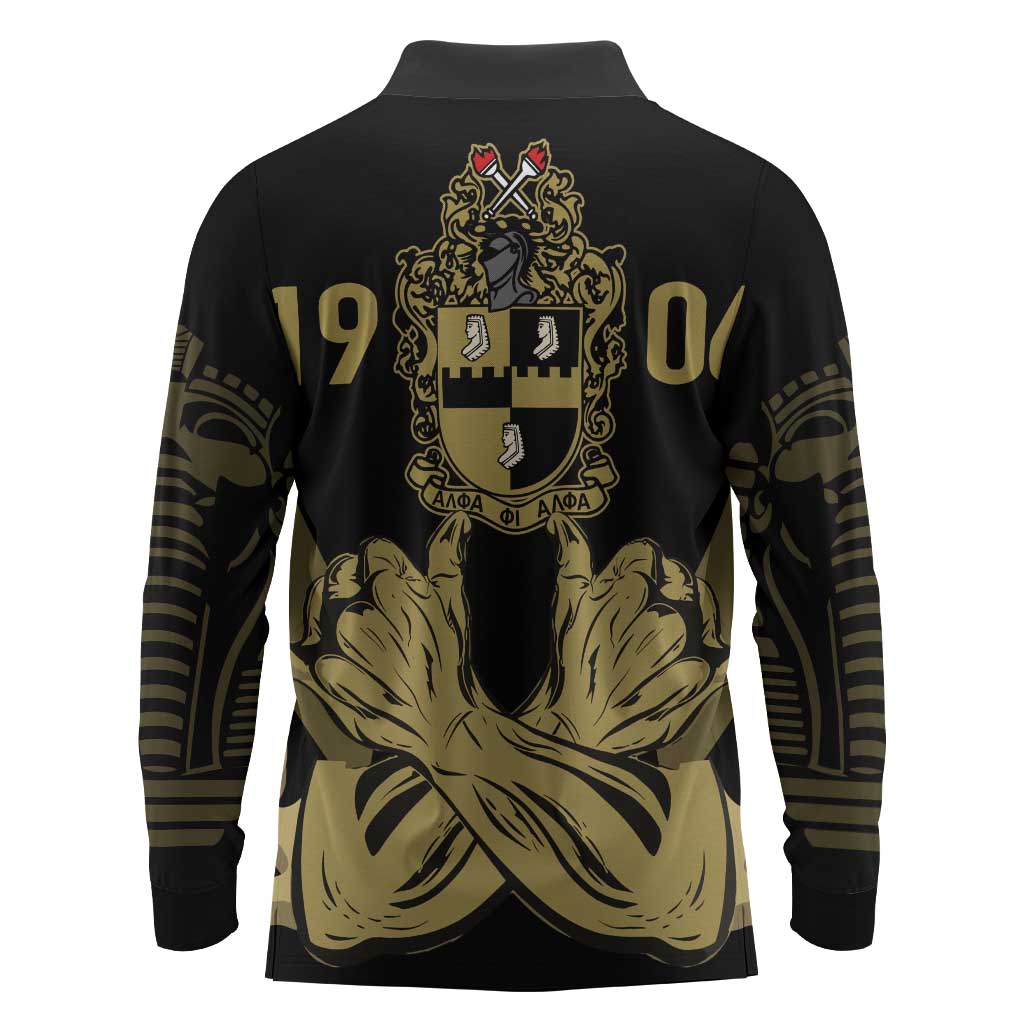 Alpha Phi Alpha Pullover With Embroidered Greek Long Sleeve Polo Shirt Fraternity Pride
