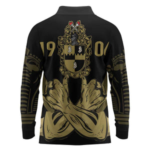 Alpha Phi Alpha Pullover With Embroidered Greek Long Sleeve Polo Shirt Fraternity Pride
