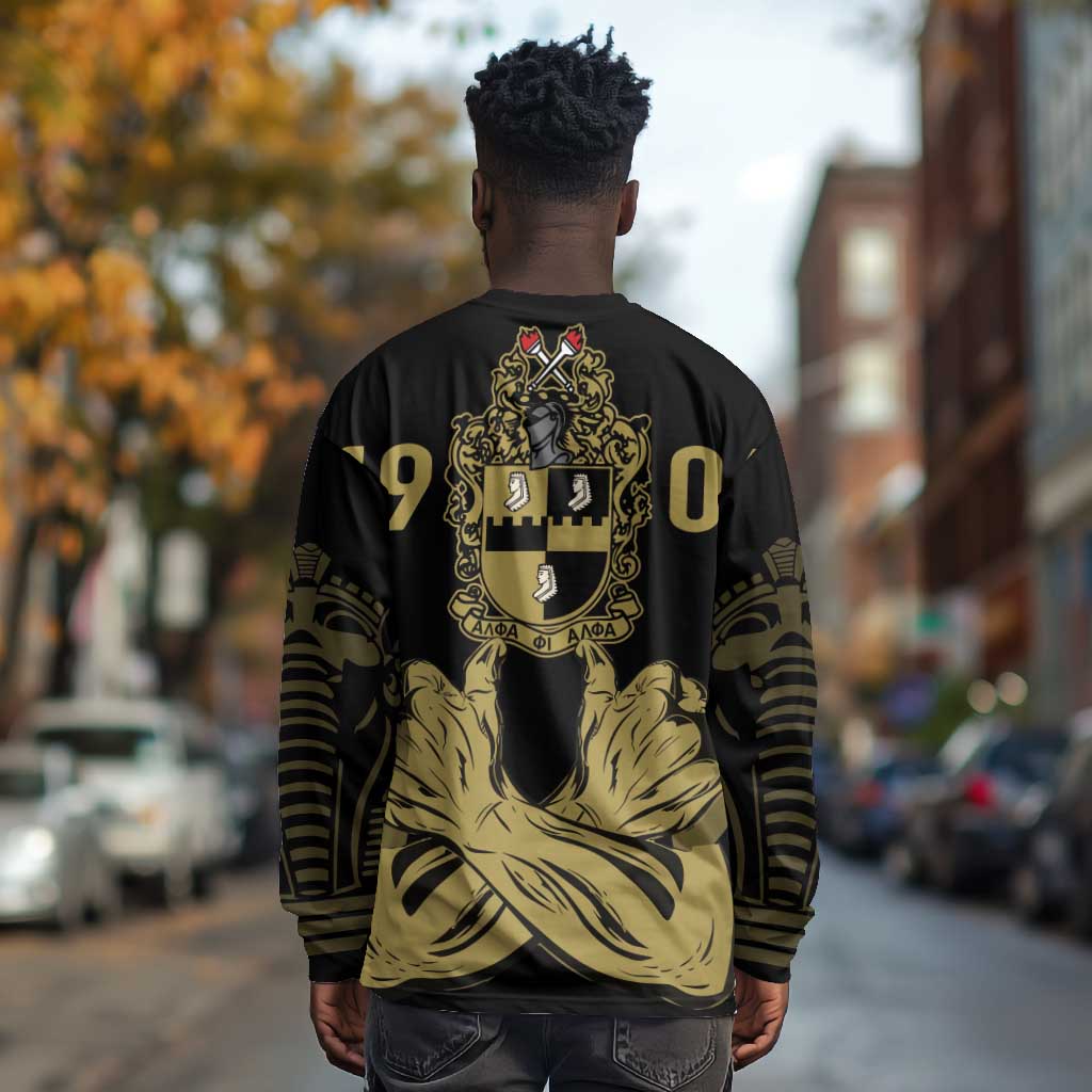 Alpha Phi Alpha Pullover With Embroidered Greek Long Sleeve Shirt Fraternity Pride