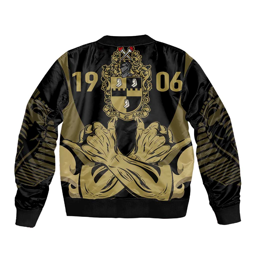 Alpha Phi Alpha Pullover With Embroidered Greek Sleeve Zip Bomber Jacket Fraternity Pride