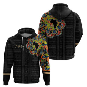 Personalized Sleeve African Pattern Hoodie Multi-Colored - Afroprintwear