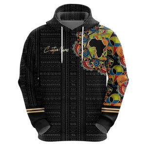Personalized Sleeve African Pattern Hoodie Multi-Colored - Afroprintwear