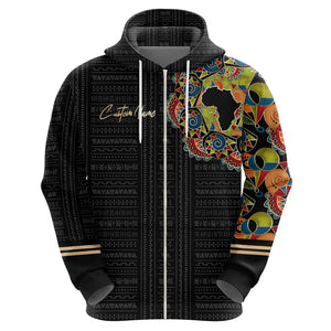 Personalized Sleeve African Pattern Hoodie Multi-Colored - Afroprintwear