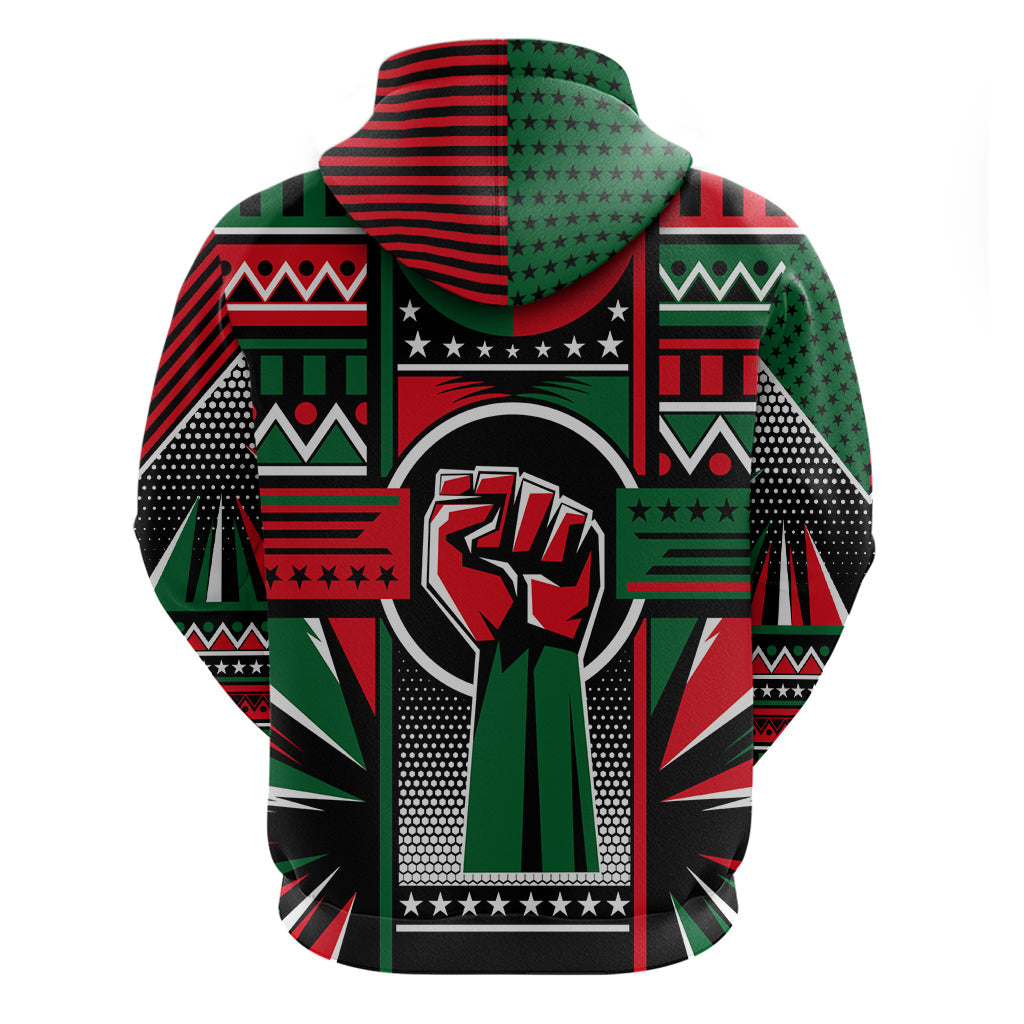 Power Fist And Patterns In Pan African Hoodie - Afroprintwear