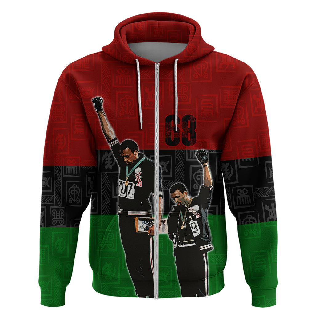 Mexico City 1968 African American Hoodie Black Power Salute - Afroprintwear